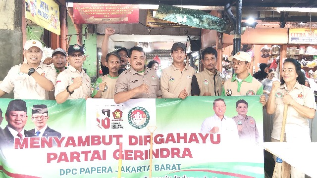 Sambut HUT Ke-18 Gerindra, Papera DKI Jakarta Gelar Aksi Bersih Pasar